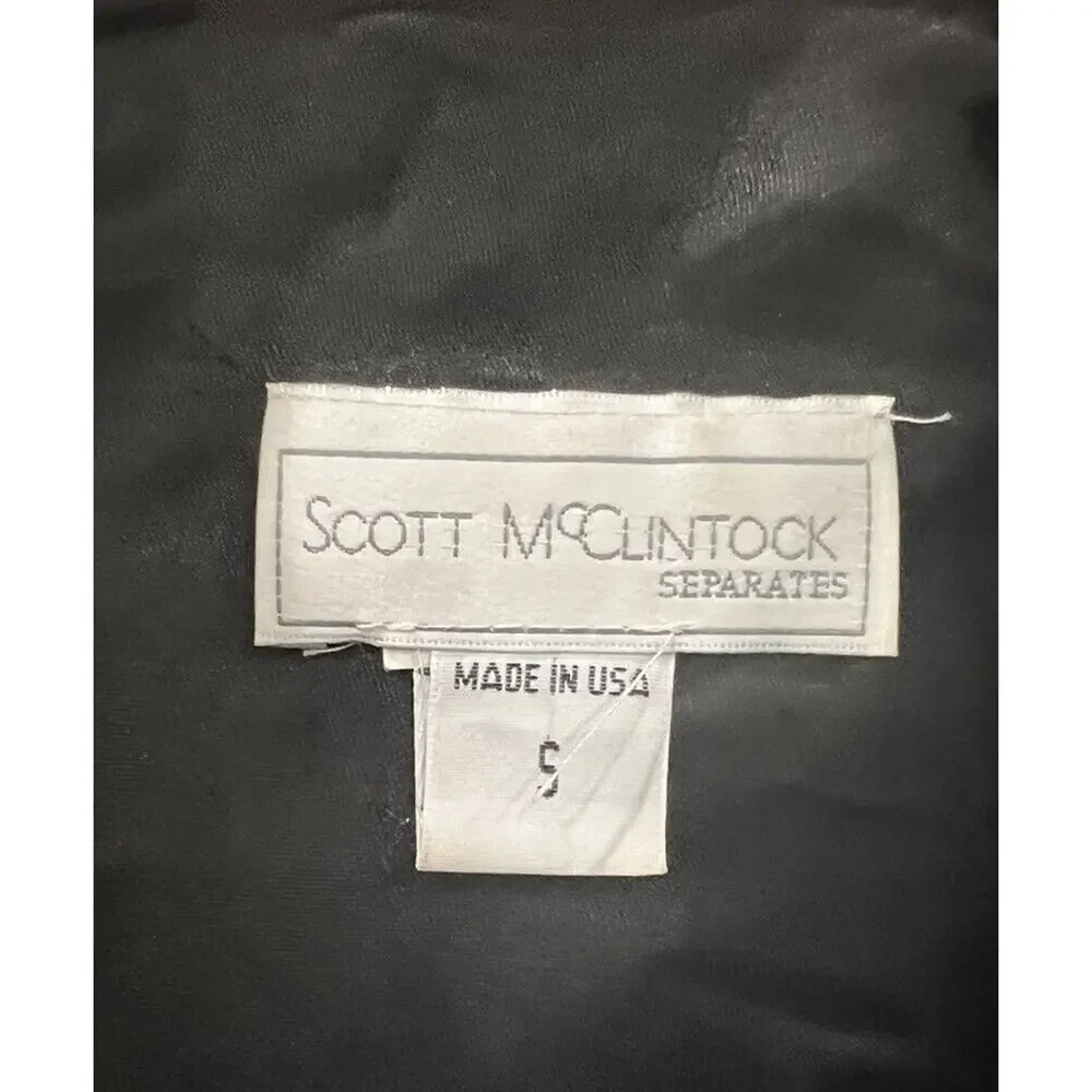 Scott McClintock Separates Women’s Open Front Black Velvet Jacket Lined VTG SM - Picture 3 of 5